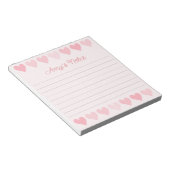 Notitieblok met zoete roze harten (Schuin)