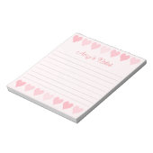 Notitieblok met zoete roze harten (Linkerzijde)