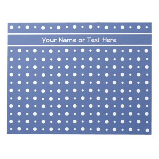 Notitieblok of jotter, donkerblauw met witte poold (Voorkant)