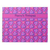 Notitieblok of Jotter, Harten en Bloemen op Magent (Voorkant)