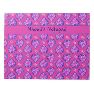 Notitieblok of Jotter, Harten en Bloemen op Magent