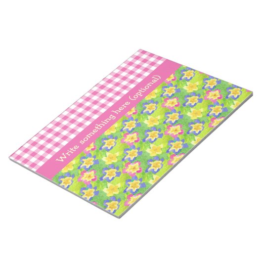 Notitieblok of Jotter om Primroses Gingham te pers (Schuin)