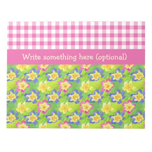 Notitieblok of Jotter om Primroses Gingham te pers (Voorkant)