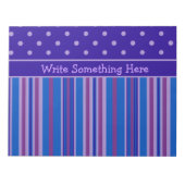 Notitieblok of otter: Personaliseer Stripes, Polka (Voorkant)