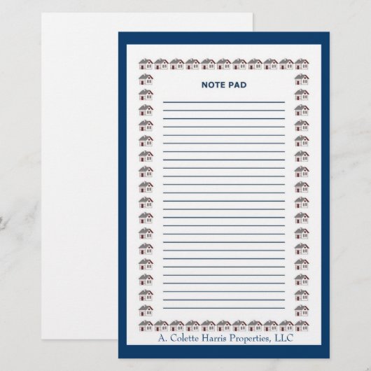 Notitieblok- Ontwerp 3 Briefpapier (Voorkant / Achterkant)