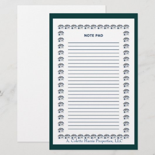 Notitieblok- Ontwerp 9 Briefpapier (Voorkant / Achterkant)