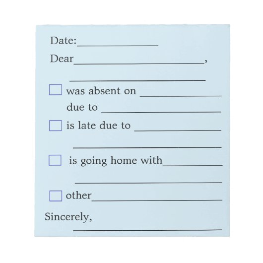 notitieblok "Opmerkingen voor de leraar" (Voorkant)