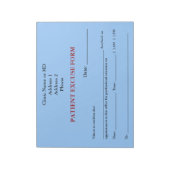 Notitieblok Patiënt-excuus (blauw) (Linkerzijde)