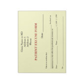 Notitieblok Patiënt-excuus (wit) (Linkerzijde)