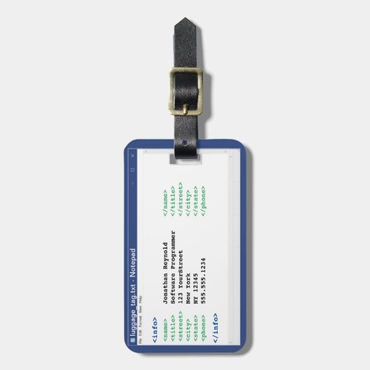 Notitieblok Programmer Coder Format Computer Scien Bagagelabel (Voorkant verticaal)