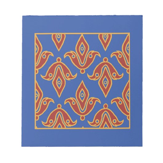 Notitieblok, Rood, Blauw, Gouden Fleur de Lys Notitieblok (Voorkant)