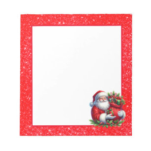 Notitieblok-Santa Glitter Christmas Notitieblok