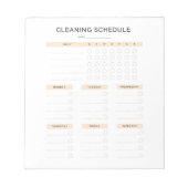 Notitieblok schoonmaakschema (Voorkant)