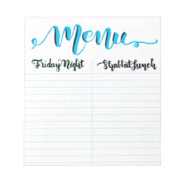 Notitieblok Shabbat Shabbos Menu