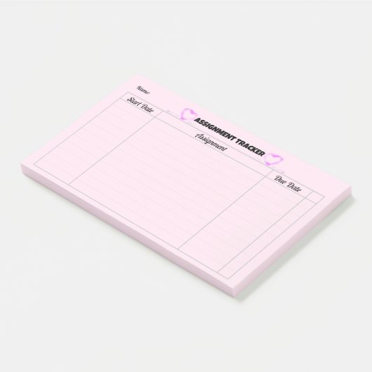 Notitieblok Toewijzingstracker Post-it® Notes (Schuin)