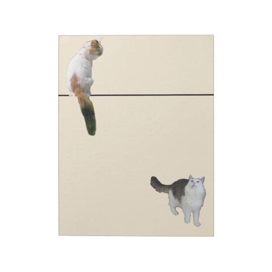 Notitieblok - twee katten en een lijn (Linkerzijde)