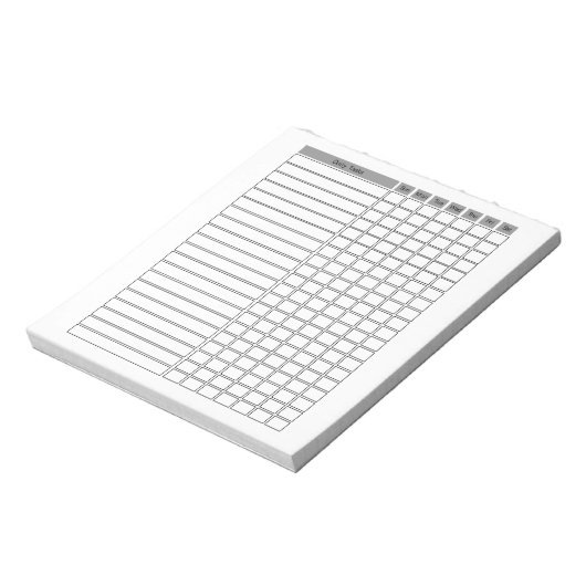 Notitieblok van de dagelijkse takencontrolelijst (Linkerzijde)