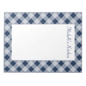 Notitieblok van de gepersonaliseerde marine Gingha (Voorkant)