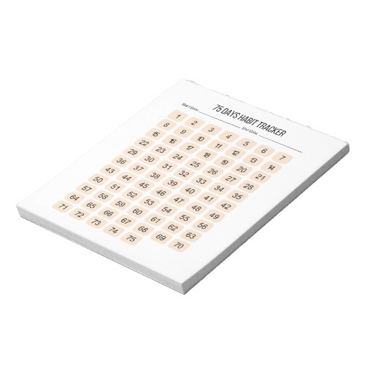 Notitieblok van de gewoontetracker-planner (Linkerzijde)