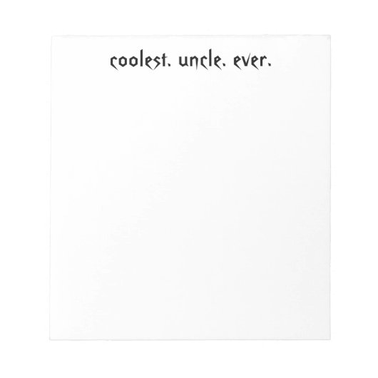 Notitieblok van de koelste oom (Voorkant)