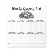 notitieblok van de kruidenierslijst (Voorkant)