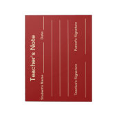 Notitieblok van de lerarennota (Rood) (Linkerzijde)