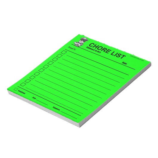 Notitieblok van de lijst van kinderkamers (Linkerzijde)