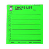 Notitieblok van de lijst van kinderkamers (Voorkant)