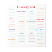 Notitieblok van de lijst van kruidenierswaren (Voorkant)