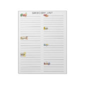 Notitieblok van de lijst van kruidenierswaren (Linkerzijde)