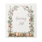 Notitieblok van de lijst van kruidenierswaren (Voorkant)