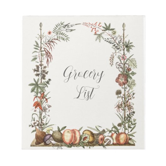 Notitieblok van de lijst van kruidenierswaren (Voorkant)