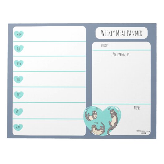 Notitieblok van de Otter Weekly Meal Planer (Voorkant)