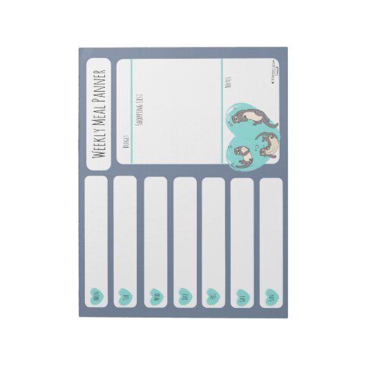 Notitieblok van de Otter Weekly Meal Planer (Linkerzijde)