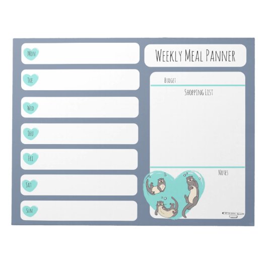 Notitieblok van de Otter Weekly Meal Planer (Voorkant)