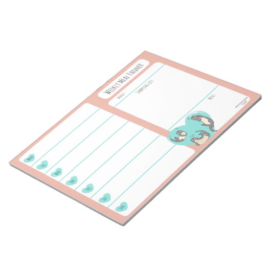 Notitieblok van de Otter Weekly Meal Planer (Schuin)