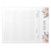 Notitieblok van Floral Culinaire Recipes (Voorkant)