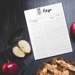 Notitieblok van Floral Culinaire Recipes<br><div class="desc">Een eenvoudig notitieblok met bloemen en keukengerei voor de organisatie van recepten.</div>