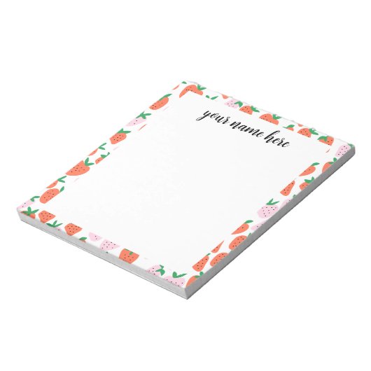 Notitieblok van gepersonaliseerde aardbeien (Linkerzijde)