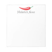 Notitieblok van gepersonaliseerde rode peper voor  (Voorkant)