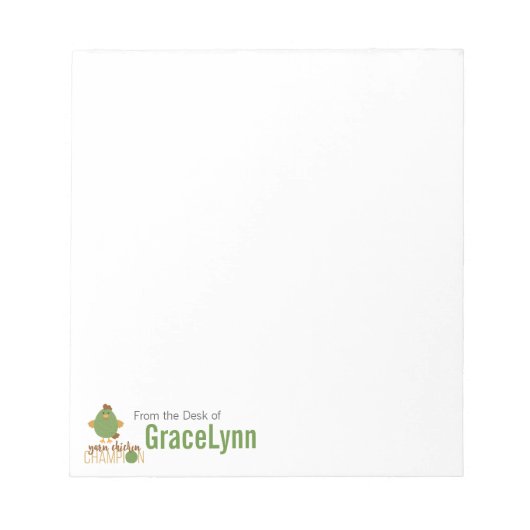 Notitieblok van groene en bruine kippen (Voorkant)