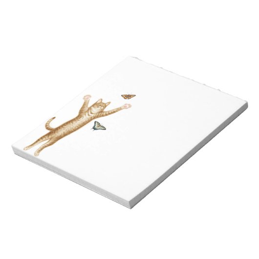 Notitieblok van het Kat van Tabby Chasing Butterfl (Linkerzijde)