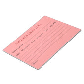 Notitieblok van het medicatielog (roze) (Schuin)