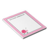 Notitieblok van Ladybug en Pink Gingham (Schuin)