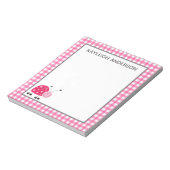 Notitieblok van Ladybug en Pink Gingham (Linkerzijde)