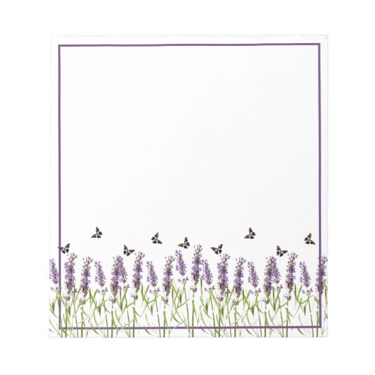 Notitieblok van lavendel en vlinders (Voorkant)