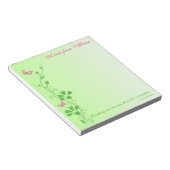 Notitieblok van roze en groene vlinderbloemigen (Schuin)