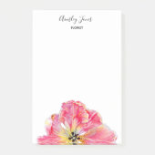 Notitieblok van roze tulpbloem post-it® notes (Voorkant)