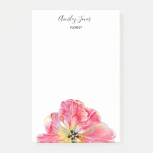 Notitieblok van roze tulpbloem post-it® notes