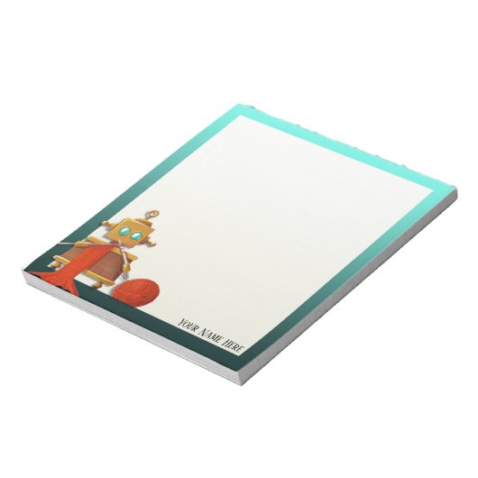 Notitieblok van speciaal ontworpen robot (Linkerzijde)